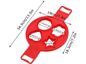 Molde silicona para 4 waffles con formas surtidas 